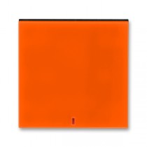 3559H-A00655 66  Kryt spínače kolébkového s červeným průzorem, oranžová / kouřová černá